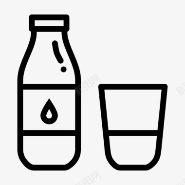 奶瓶饮料奶牛图标图标