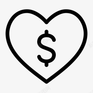 爱心美元之爱保险箱爆发图标图标