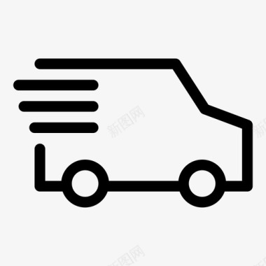 送货卡车送货车卡车包裹图标图标