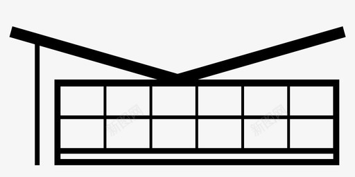 窗户阴影现代家居建筑车库图标图标