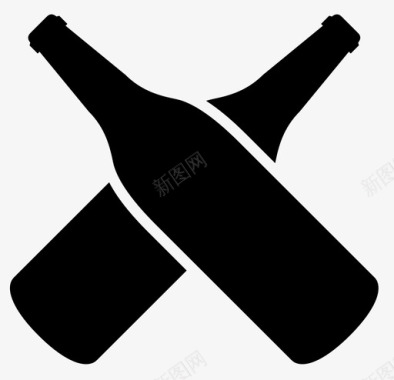 两瓶洋酒两瓶软饮料塑料图标图标