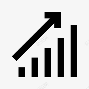 增长图商务和办公材料实心图标图标