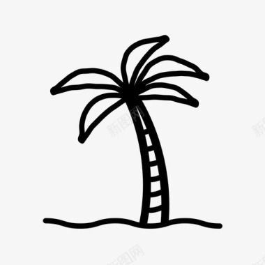 棕榈树夏天树叶图标图标