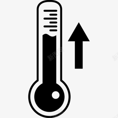 测量测量上升温度的温度计工具和器具生态学图标图标