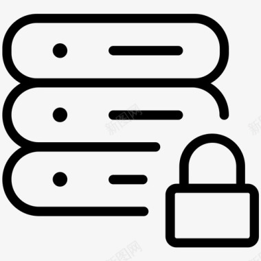 安全服务器受保护的连接锁定的计算机图标图标
