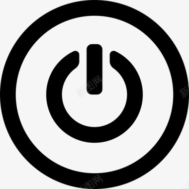 圆形界面商务套餐中的电源标志图标图标