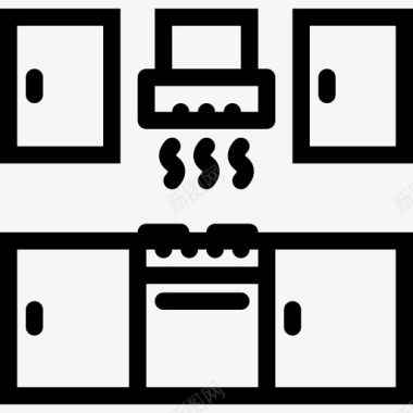基本轮廓厨房潮汐爆发图标图标