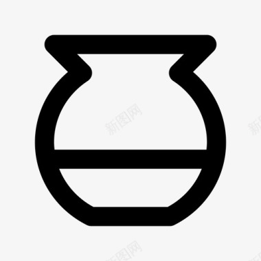 青草花瓶容器智能手机图标图标