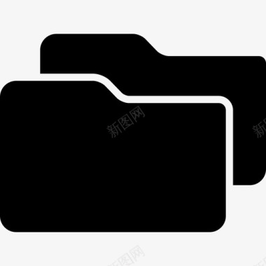 两个黑色文件夹界面符号商务包图标图标