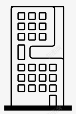 高层公寓摩天大楼公寓大楼图标图标