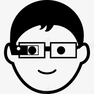 小男孩戴着谷歌眼镜电脑谷歌眼镜的小男孩图标图标