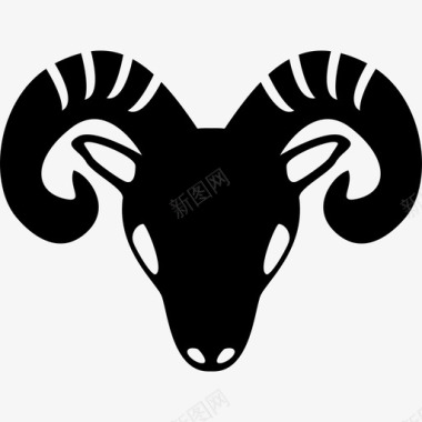 白羊座十二宫象征正面山羊头符号图标图标