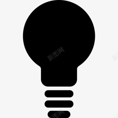 黑色灯泡符号接口商务包图标图标