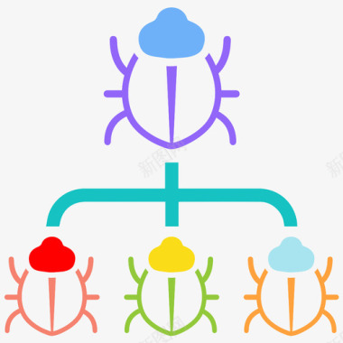 HIV病毒垃圾邮件管理病毒悸动图标图标