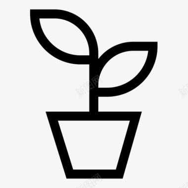 盆栽植物土壤植物花瓶图标图标