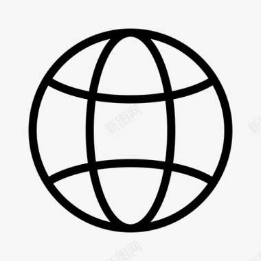 地球仪线框网络图标图标