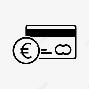 刷卡信用卡欧元刷卡支付图标图标