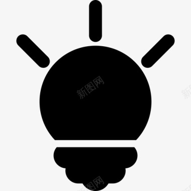 创意灯泡符号黑色形状界面宇宙图标图标