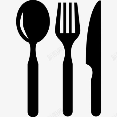 餐厅餐饮工具三件套工具用具厨房图标图标