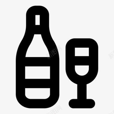 开酒瓶效果香槟葡萄酒俄语图标图标