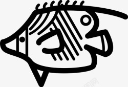 礁鱼蝶鱼狭缝海生生物图标高清图片