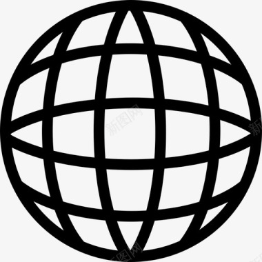 地球网格圆形状地球图标图标