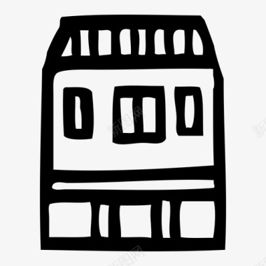 小房子免抠希腊乡村别墅希腊地中海式图标图标