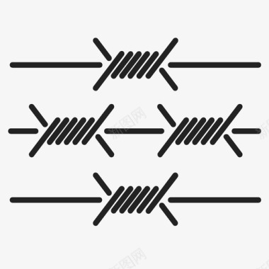 锋利的刀刃带刺铁丝网铁丝网囚犯围栏图标图标