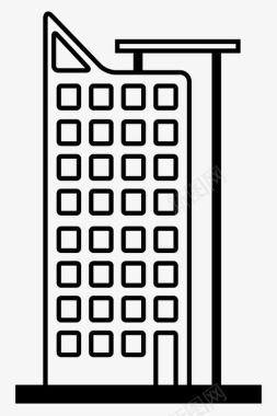 高层公寓摩天大楼公寓大楼图标图标