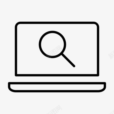 笔记本电脑搜索研究主题互联网查找图标图标