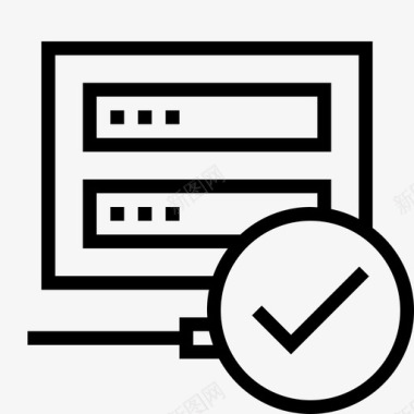 服务器服务器网络勾号已验证修剪图标图标