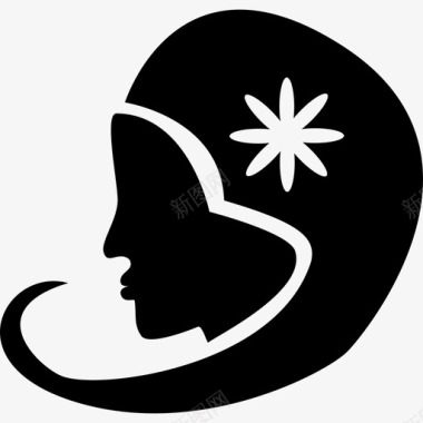 处女座女性头型符号十二生肖图标图标