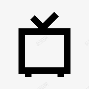 复古电视广告和媒体材料图标图标