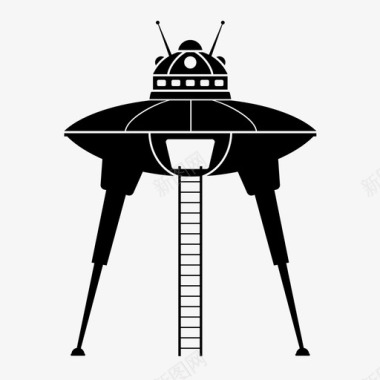喷火飞船飞碟楼梯宇宙飞船图标图标