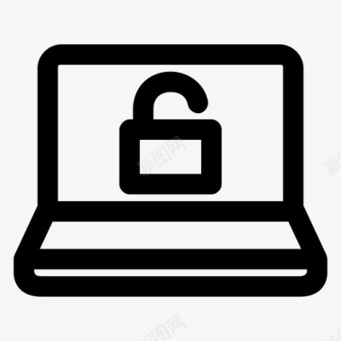 解锁笔记本电脑智能手机屏幕警告图标图标