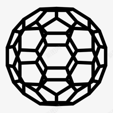 三维侧面艺术字截短二十面体形状宝石图标图标