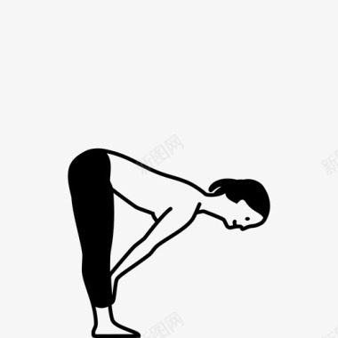 伸展ardhauttanasana站立半前弯瑜伽图标图标
