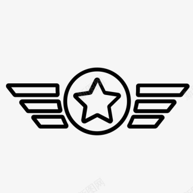 翅膀飞行员翅膀徽章材料职称图标图标