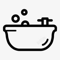 按摩浴缸浴缸洗衣机肥皂图标高清图片
