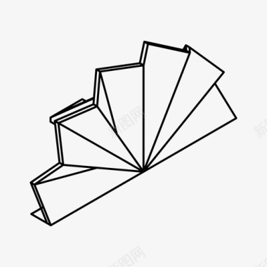 飘浮装饰扇形餐巾折纸等距图标图标