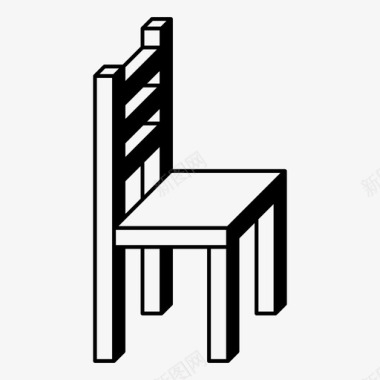 餐椅木制凳子图标图标