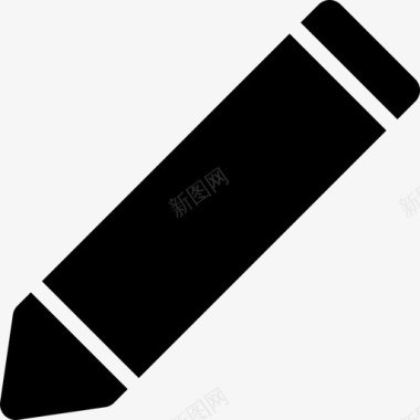 铅笔在对角线位置的黑色接口符号通用图标图标
