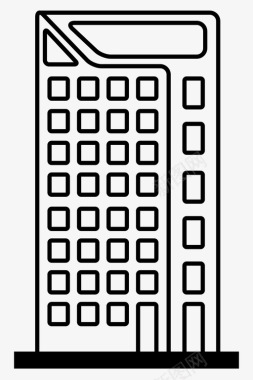 高层公寓摩天大楼公寓大楼图标图标