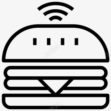 餐厅wifi爆发汉堡包图标图标