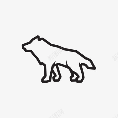 灰狼北美大型哺乳动物图标图标