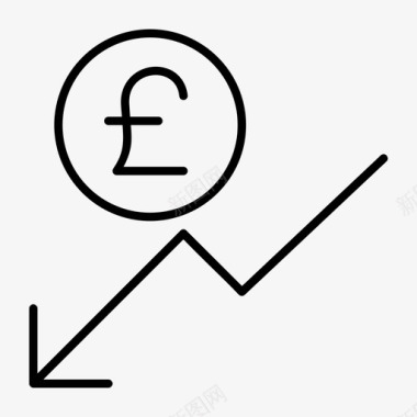 英镑通货膨胀股票货币智能手机图标图标