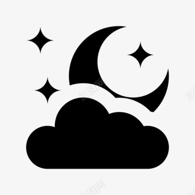 晚上的天空夜晚就寝时间云图标图标