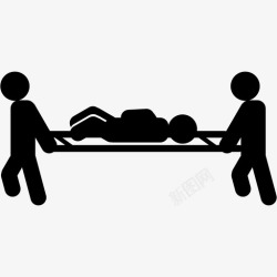 担架运送病人担架救援人员图标高清图片