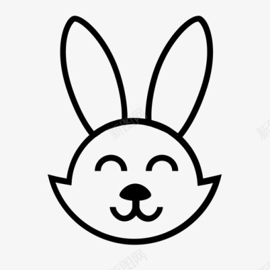 兔子小哺乳动物头图标图标