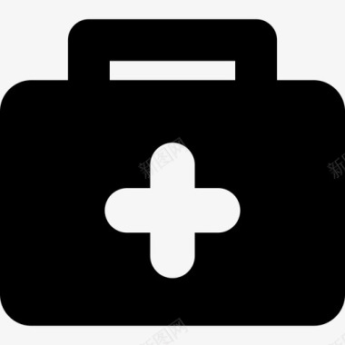 带十字的医生手提箱医学的通用的图标图标